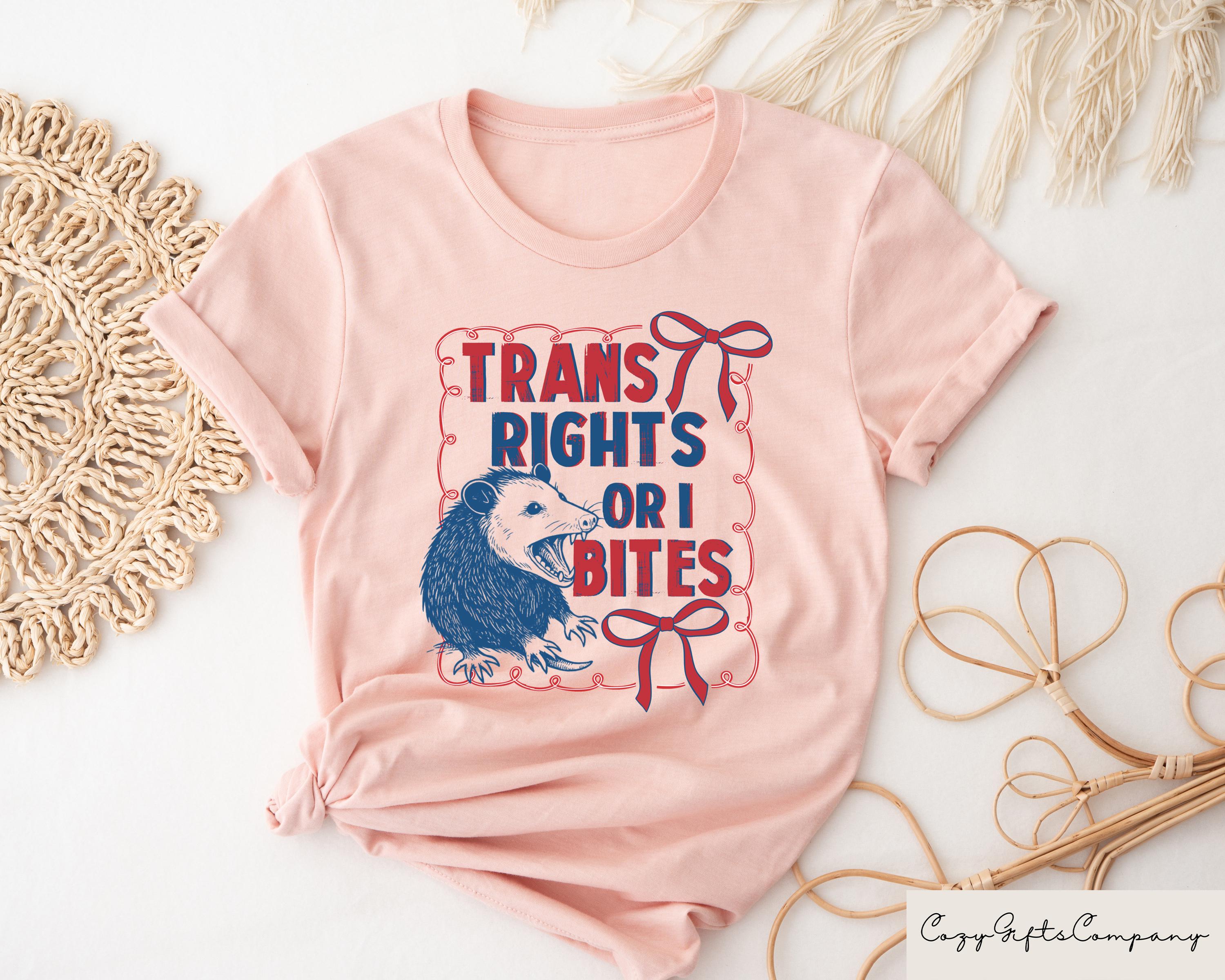 Retro Comfort Inclusive LGBTQ T shirt Trans Rights Shirt Trans Rights Or I Bites Tee LGBTQ Support Gift Funny Gay Opossum Shirt Graphic Tee – Fan Favorite · Trending Graphic Apparel