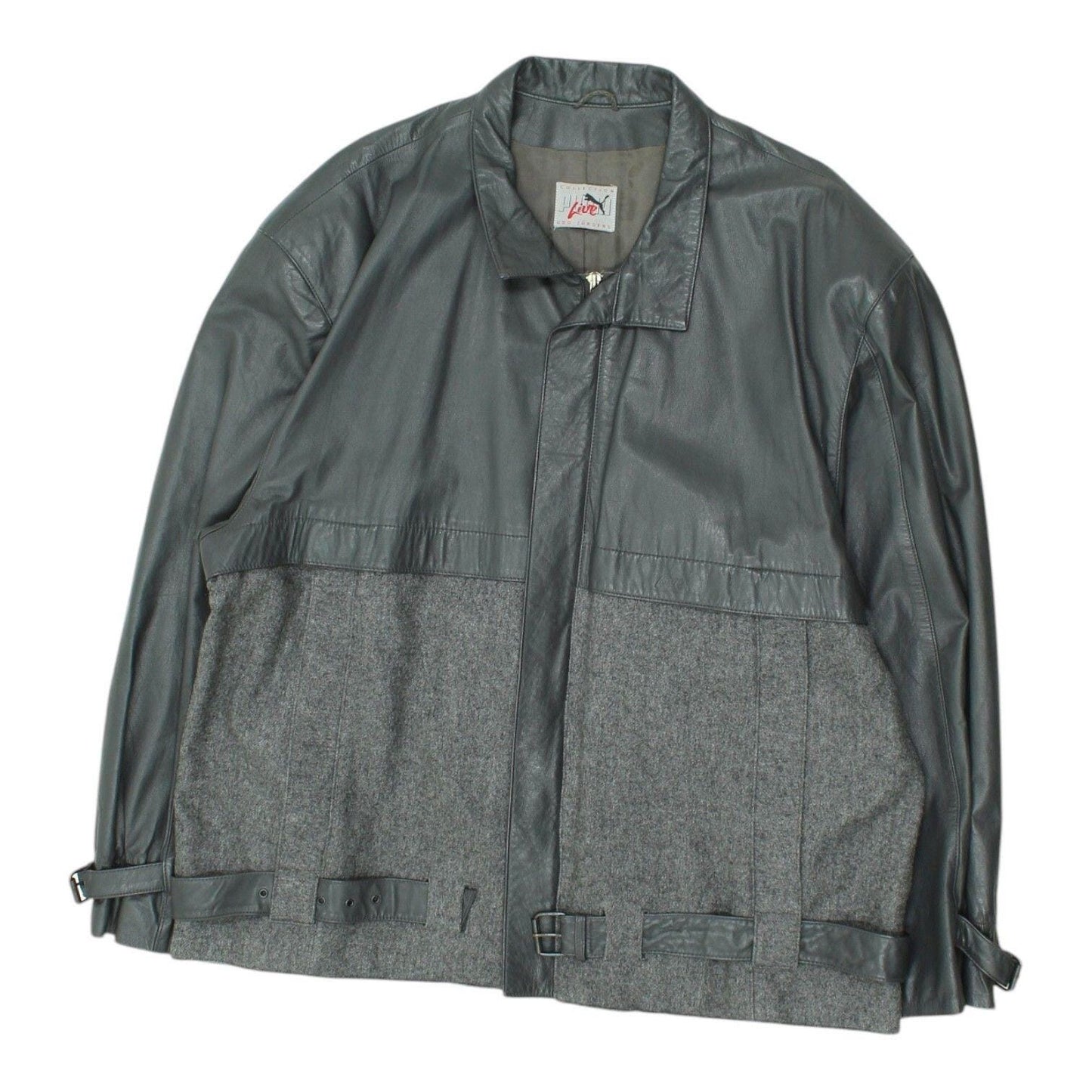 Puma Mens Leather Jacket Vintage Grey Full Zip Biker Style Streetwear Collared Graphic Tee – Easygoing Wear · Perfect For Daily Wear