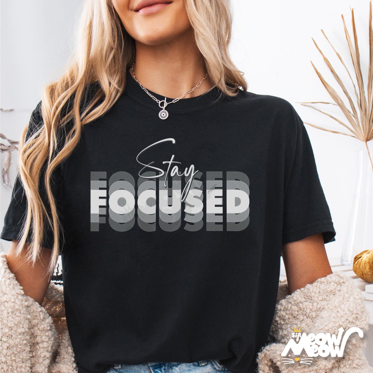 Stay Focused T Shirt Blurred Typography Motivational Tee Focused Mindset Shirt for Hustlers and Doers Graphic Tee – Soft Feel · Perfect For Daily Wear