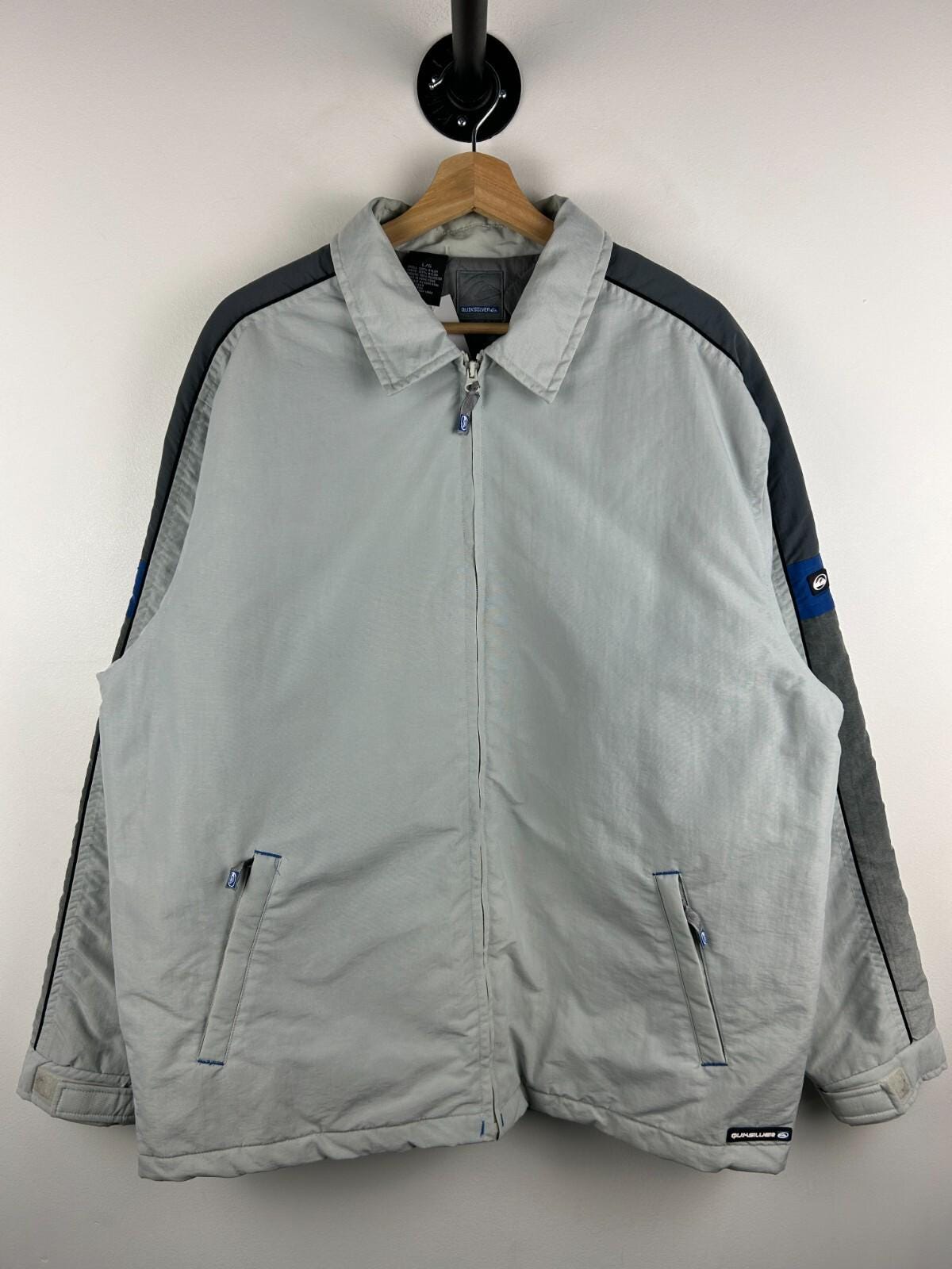 Vintage Quiksilver Grey Blue Jacket Size L Graphic Tee – Soft Feel · Trending Graphic Apparel