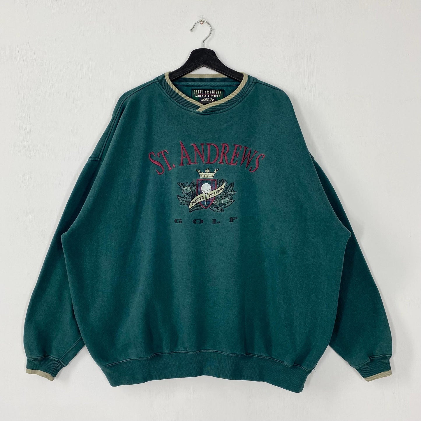 Vintage 90s Golf Sweatshirt Golf Crewneck St Andrews Sweater Pullover Harvey Penick Golf Club Golf Art Embroidered Logo Green XXLarge Sweatshirt – Fan Favorite · Top Pick For Any Outfit