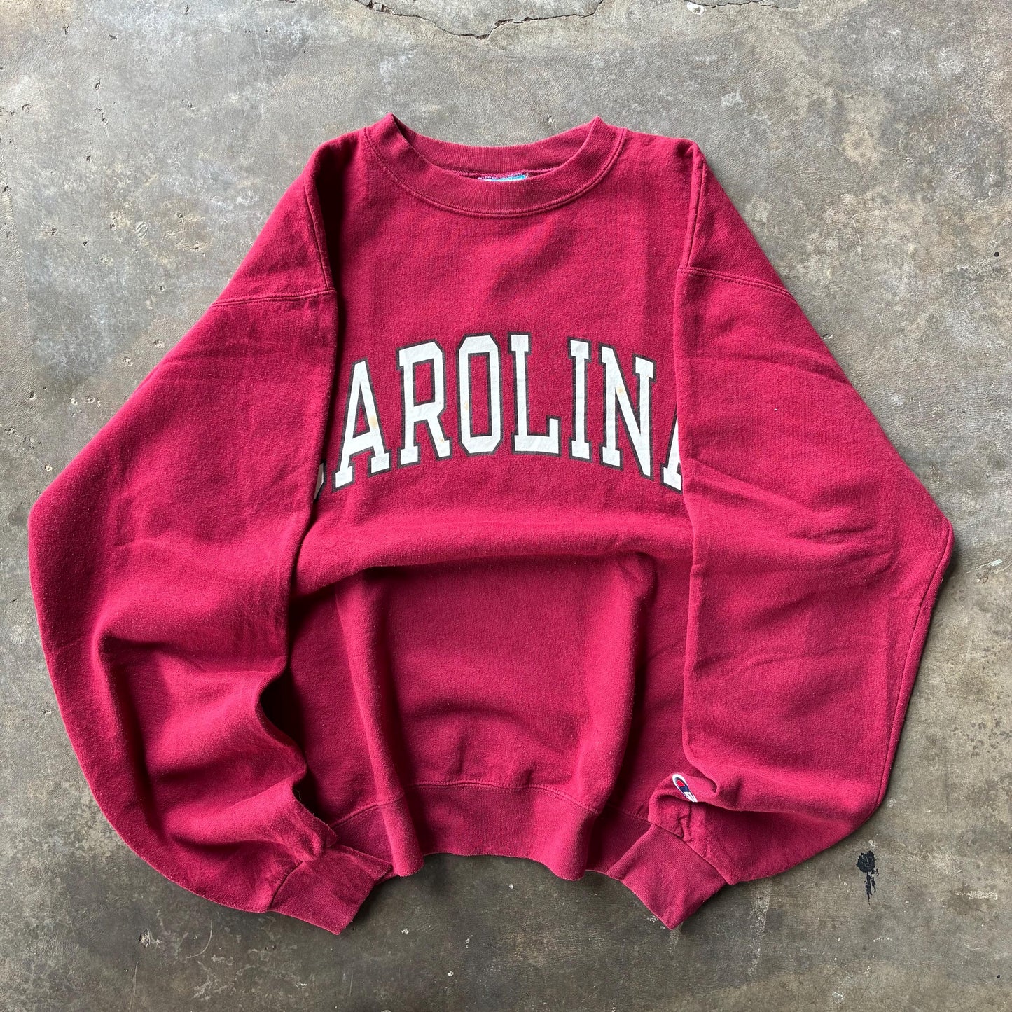 Vintage Y2K Champion Tag Carolina Spellout BigLogo Printed Sweatshirt Crewneck Sweater Champion Carolina University Colour Red Size Small Sweatshirt – Feel-Good Design · Trending Graphic Apparel