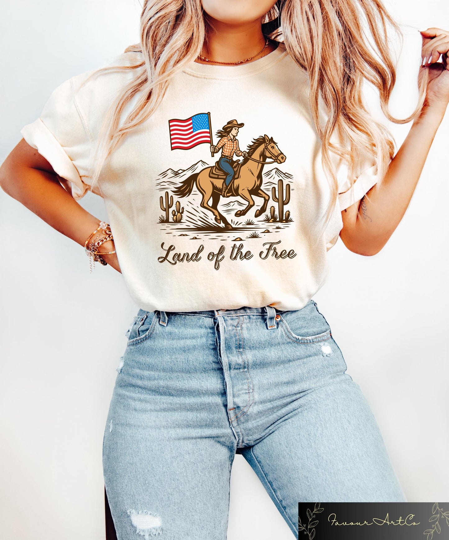 4th Of July Horse Shirt Land Of The Free T shirt Western 4th Of July Gift American Flag Crewneck Patriotic Cowgirl Tee USA Flag Shirt Graphic Tee – Fan Favorite · High-Quality Print