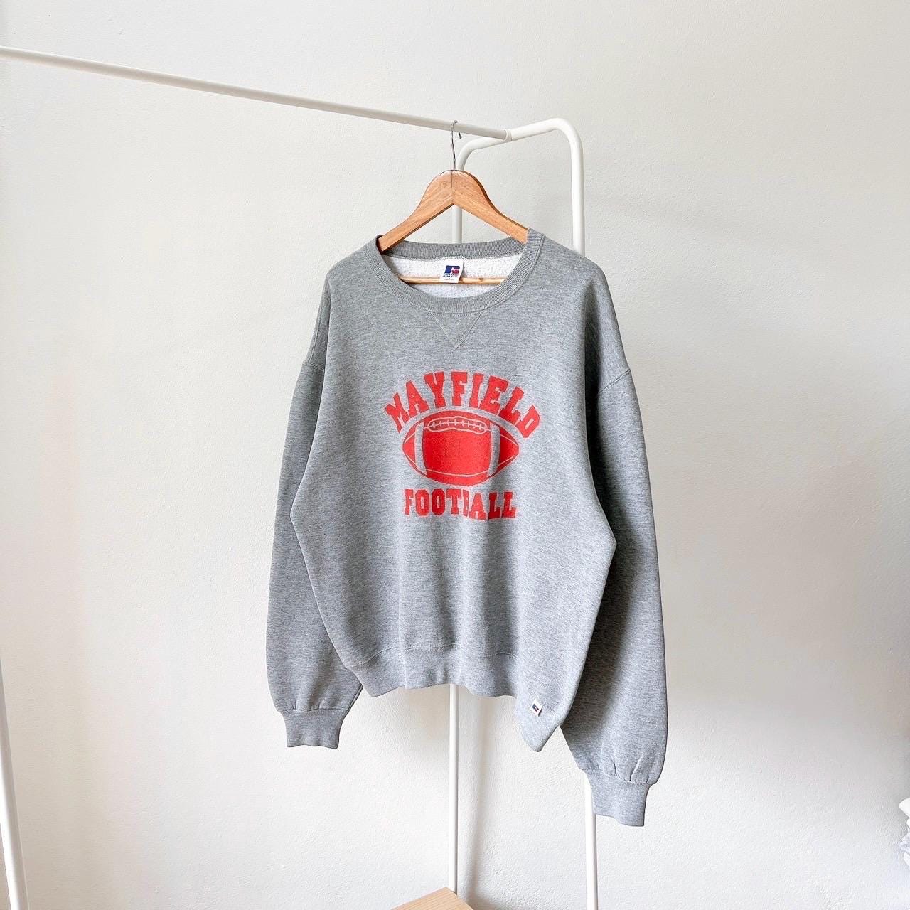 Vintage 00s Mayfield Football vintage Russelll made in USA gray sweatshirt L Sweatshirt – Warm & Stylish · High-Quality Print