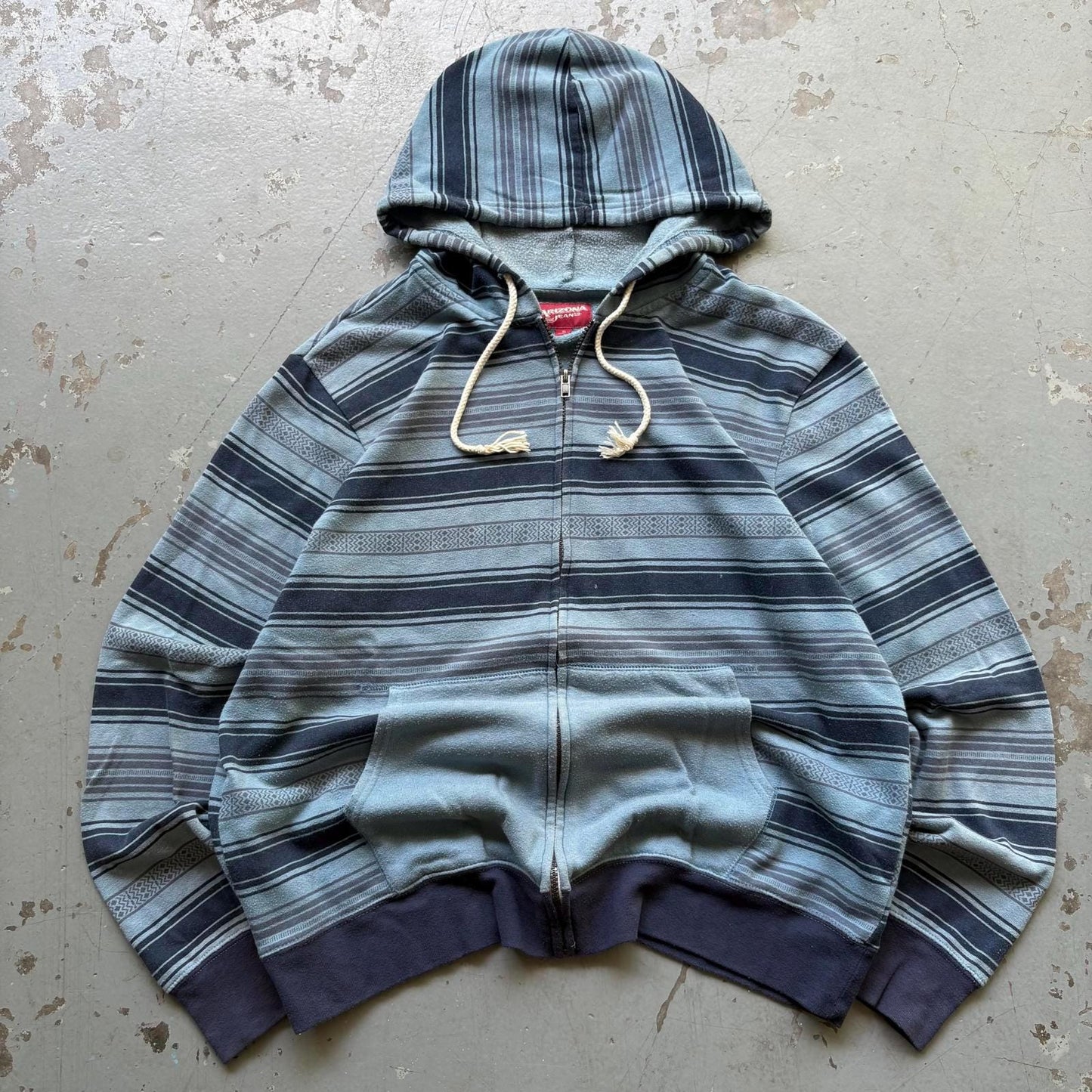 Vintage Y2K Arizona Jean Co Striped Grunge Full Zip Hoodie Hoodie – Soft Feel · High-Quality Print