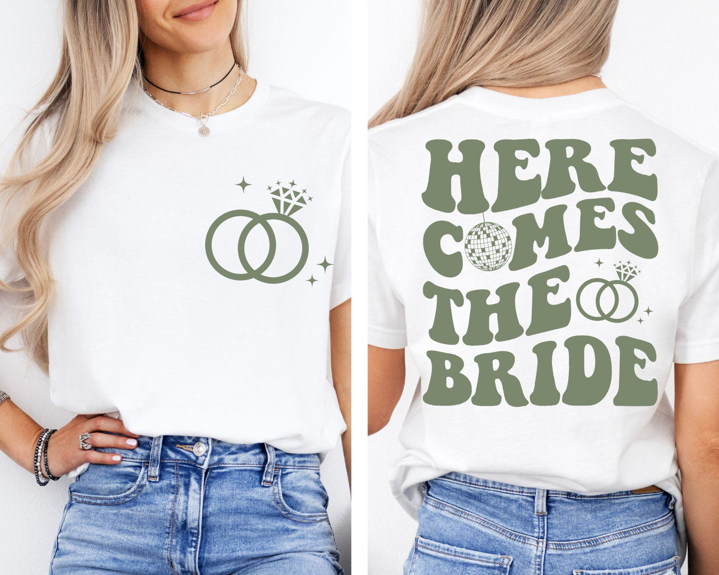 Custom Retro Bachelorette Party Shirts Here Comes the Bride Matching Shirt Bridal Shower Gift for Bride To Be Bridesmaid Bride Squad Shirt Graphic Tee – Everyday Comfort · Great Gift For Fans