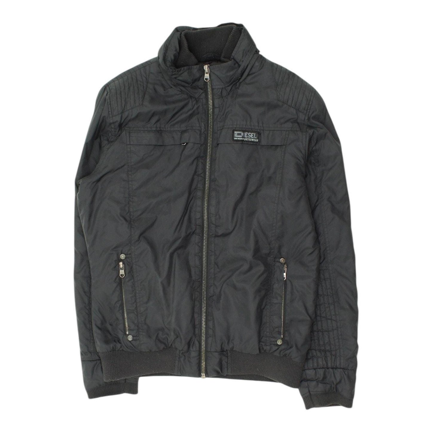 Diesel Mens Quilted Jacket Casual Black Designer Bomber Style Full Zip Graphic Tee – Fan Favorite · Great Gift For Fans