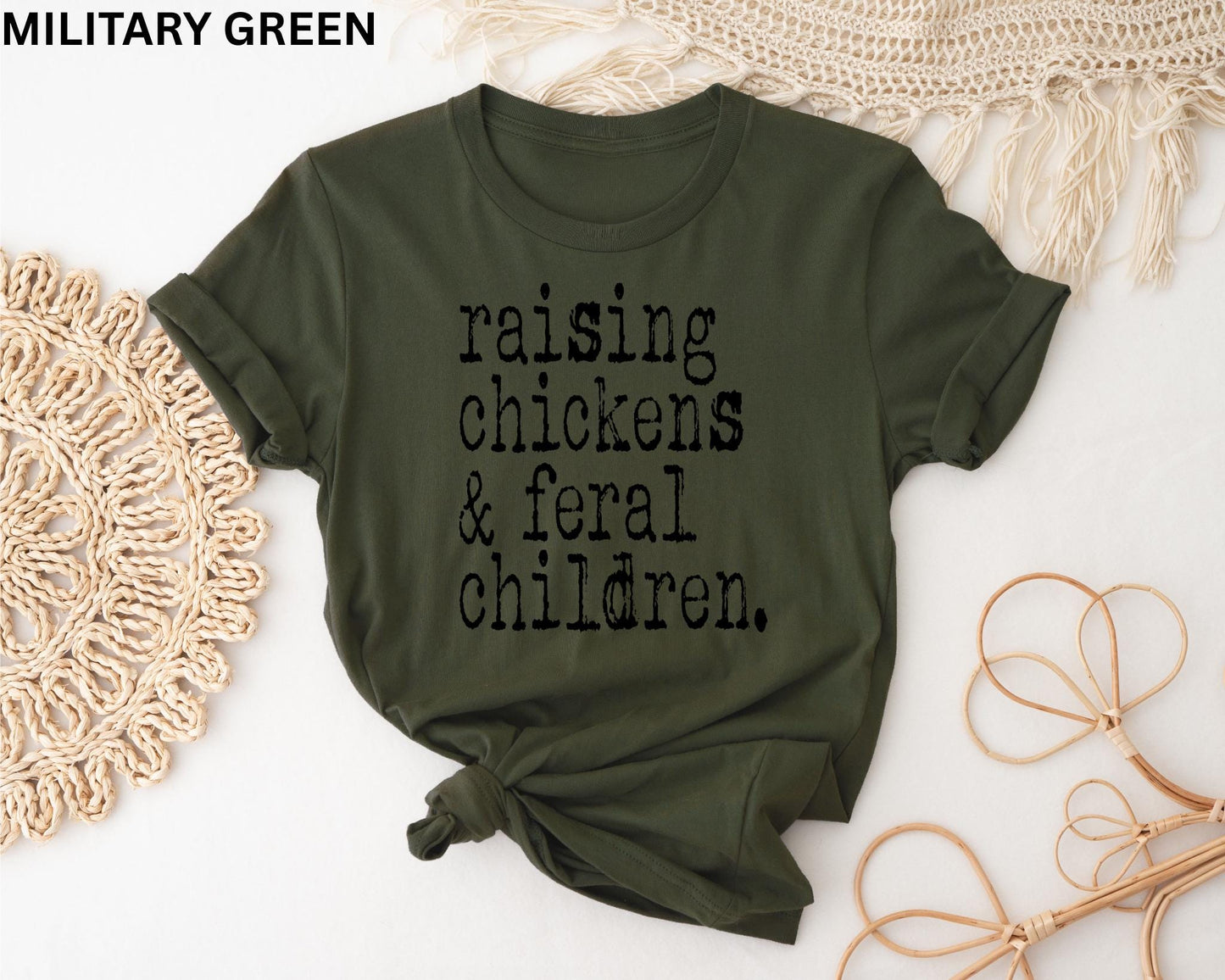 Raising Chickens And Feral Children Shirt Funny Farmer Mama Shirt Chicken Farmer ShirtMother39s Day ShirtFarm Life Mama ShirtFunny Shirt Graphic Tee – Fan Favorite · Must-Have Style