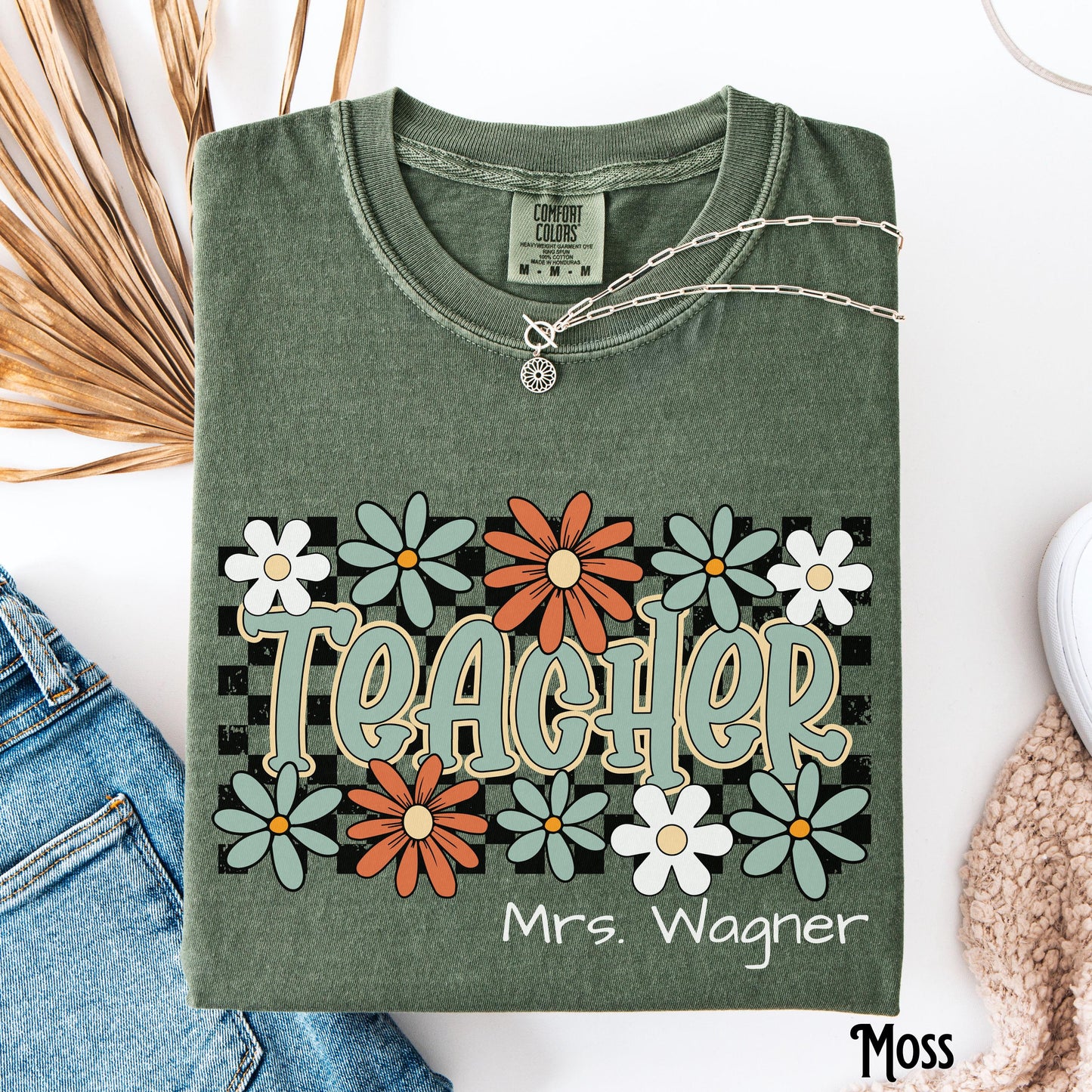 Personalized Teacher Shirt Teacher Tee Custom T Shirt Back to School Retro Flower Appreciation Gift for Teacher Graphic Tee – Easygoing Wear · Trending Graphic Apparel