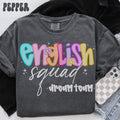 Comfort Colors English Team Shirt Teacher TShirt Language Arts Tee Back to School TShirt English Department Gifts Crew Graphic Tee – Soft Feel · Great Gift For Fans