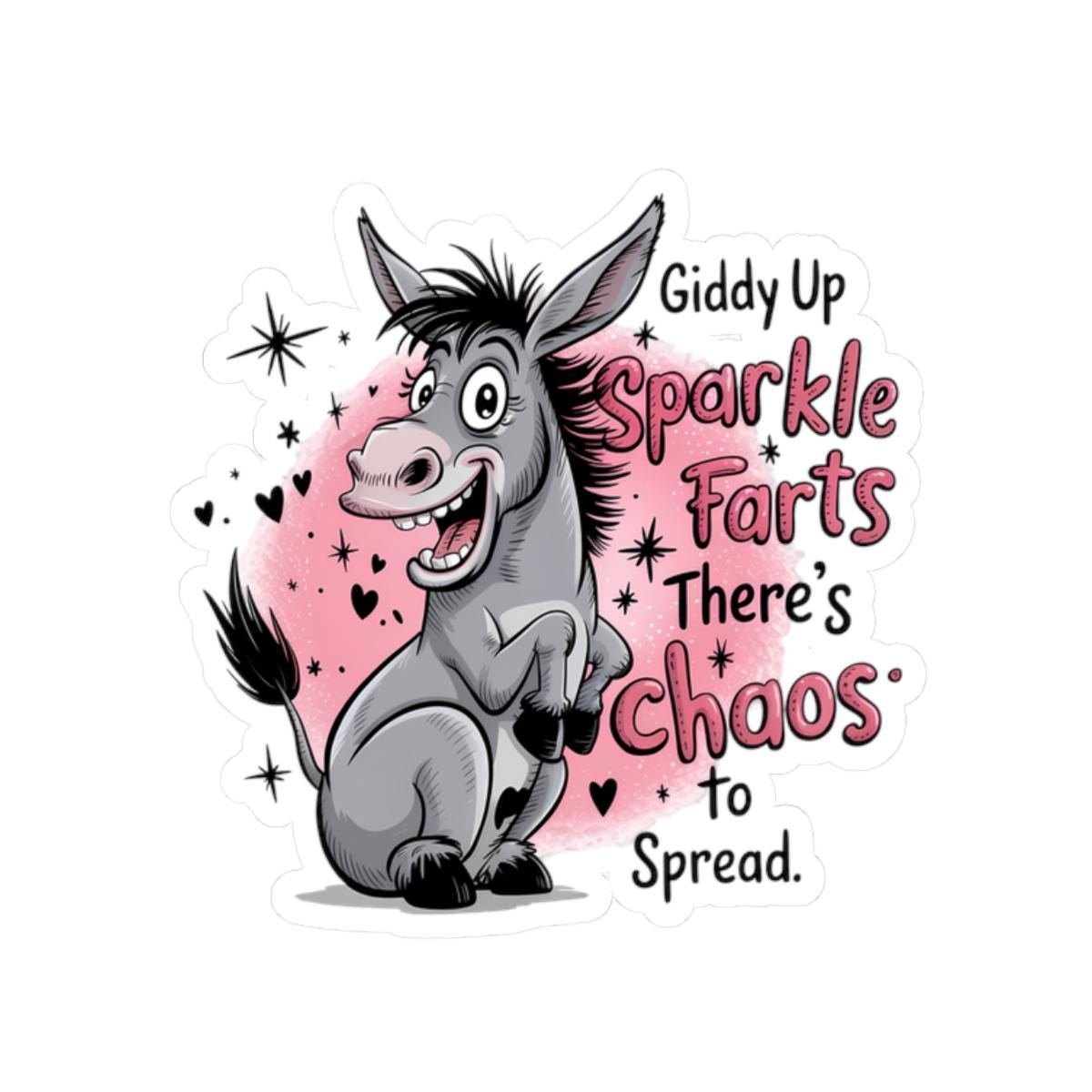 Whimsical Donkey Kiss Cut Stickers Fun Laptop Decor Gift for Friends Quirky Home Decor Party Favor Unique Stationery Graphic Tee – Cozy Vibes · Top Pick For Any Outfit
