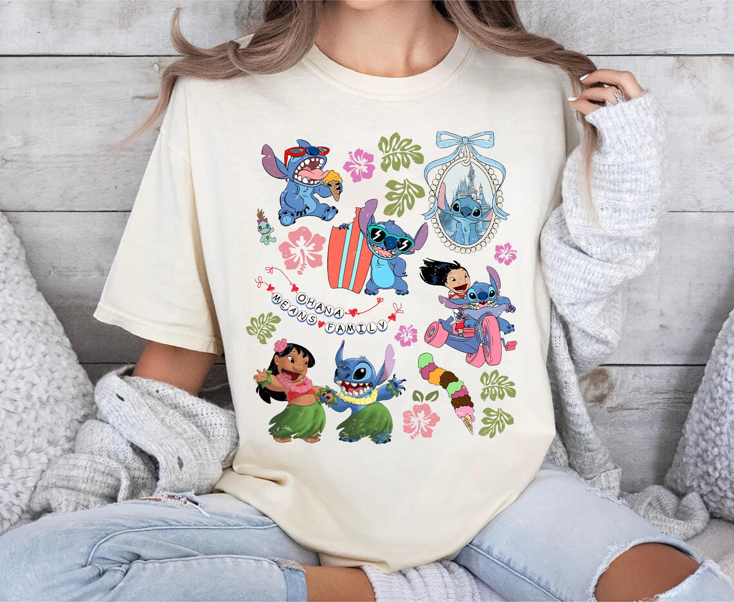 Retro Lilo and Stitch Ohana Means Family Shirt Coquette Disney Matching Vacation Tee Hawaiian Luau Castle Outfit Cute Summer Disney Trip Tee Graphic Tee – Bold Style · Top Pick For Any Outfit