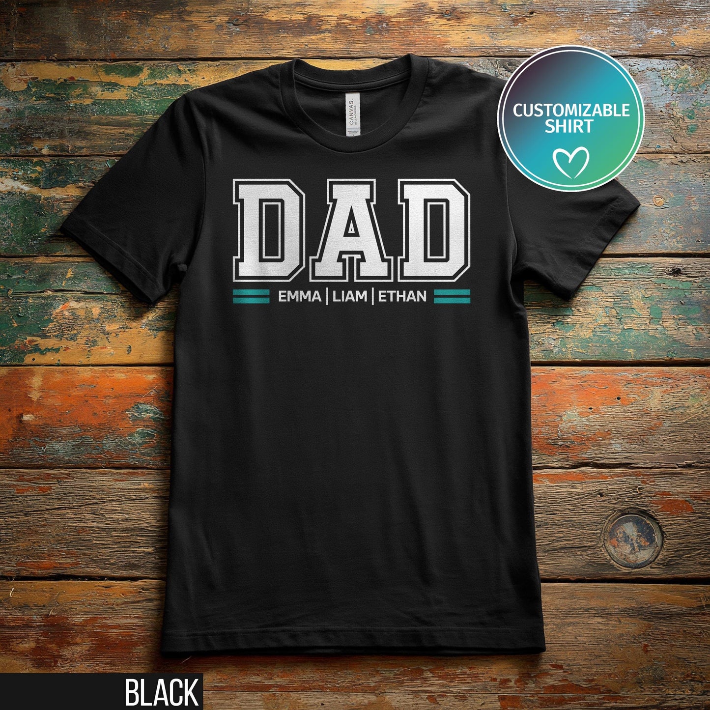 Custom Dad Shirt With Kids Names Personalized Dad Shirt Dad T Shirt New Dad Shirt Birthday Gift Dad Tee Fathers Day Shirt Daddy Shirt Graphic Tee – Everyday Comfort · Perfect For Daily Wear