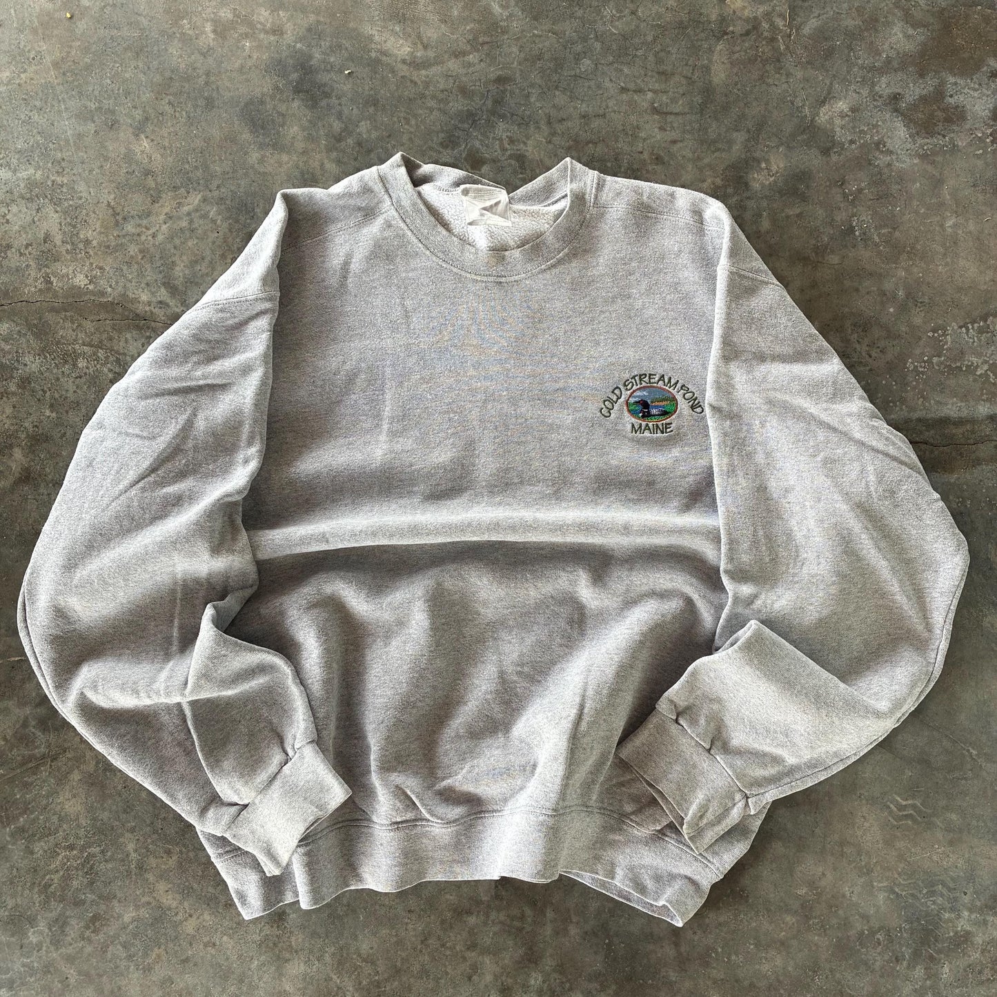 Vintage 90s Cold Stream Pond Maine Small Logo Embroidered Crewneck Pullover Baggie Sweatshirt Animal Vintage Duck Graphic Gray Size X Large Sweatshirt – Bold Style · High-Quality Print