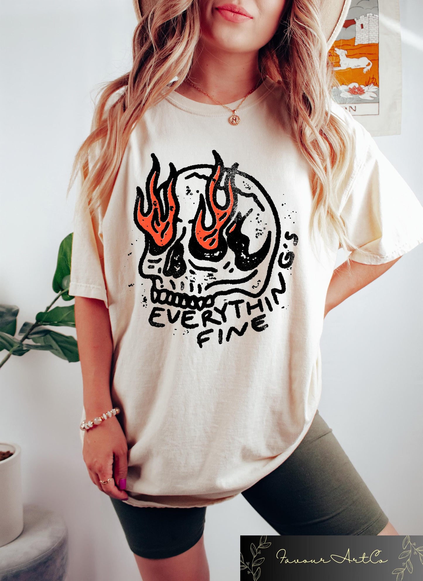 Retro Comfort Therapy T shirt Everything Is Fine Shirt Sarcastic Women Sweatshirt Adult Humor Gift Funny Skull Tee Trendy Meme Crewneck Sweatshirt – Feel-Good Design · Must-Have Style