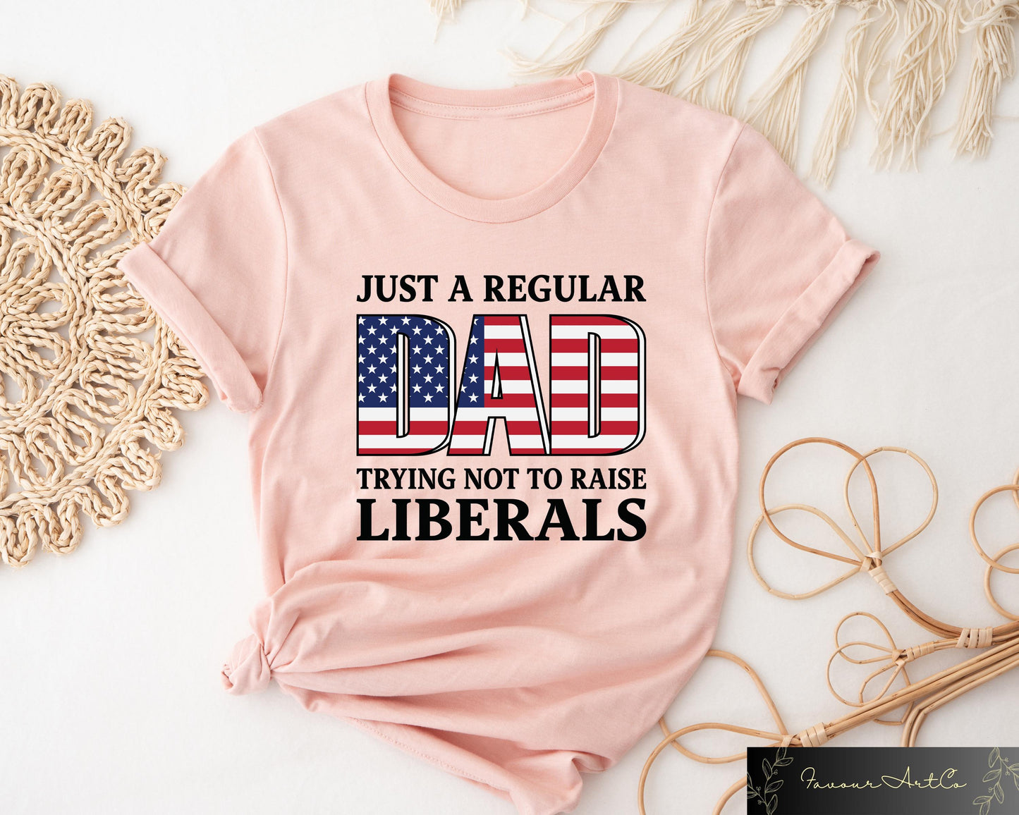 Retro Comfort American Dad T shirt Father39s Day Shirt Just A Regular Dad Trying Not To Raise Liberals Tee Dad39s Birthday Gift Graphic Tee – Fan Favorite · Perfect For Daily Wear