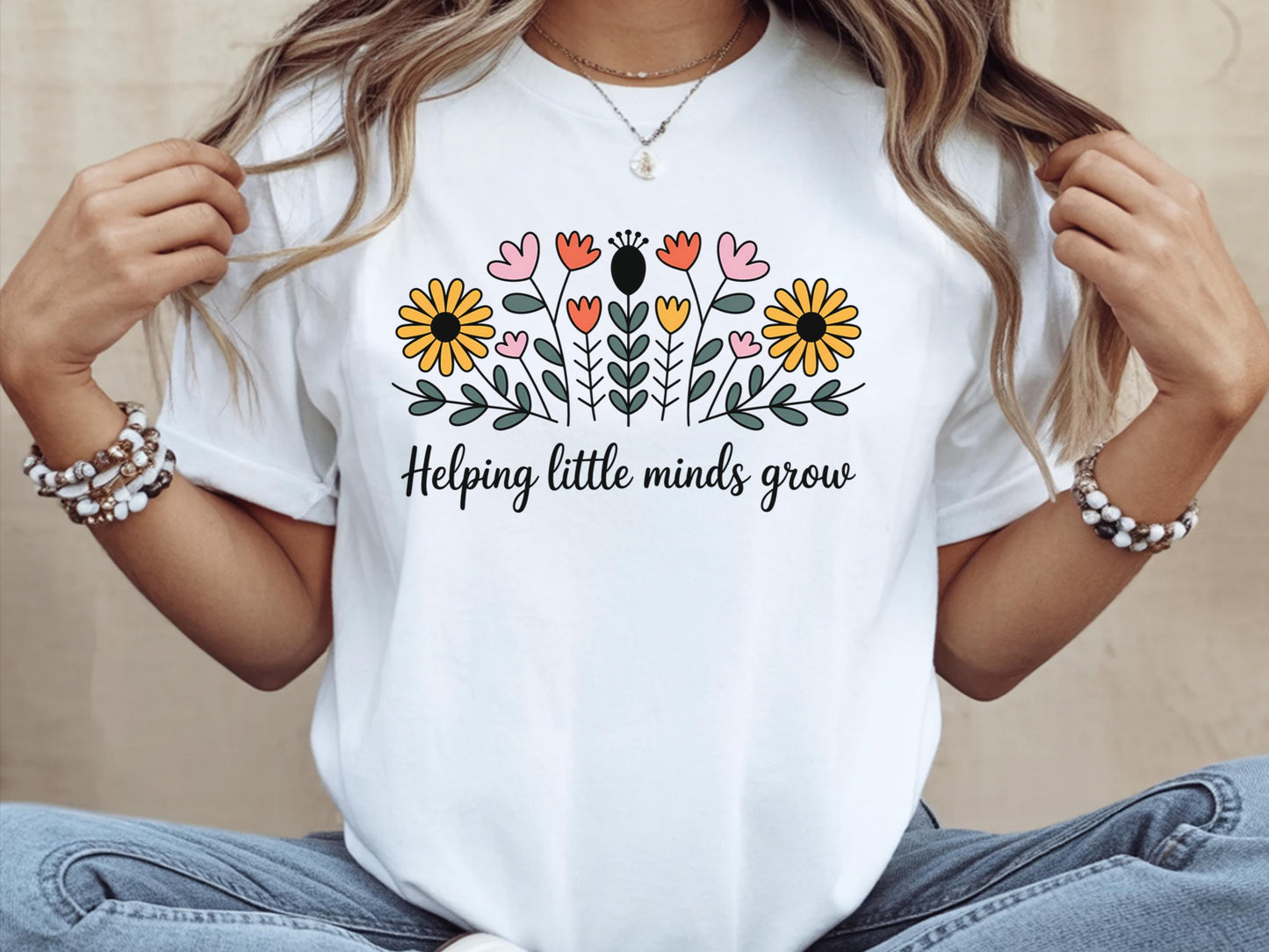 Helping Little Minds Grow Shirt Floral Shirt Teacher Gift Cute Teacher Shirt Appreciative Teacher New Teacher Gifted Teachers Tee Graphic Tee – Fan Favorite · Top Pick For Any Outfit