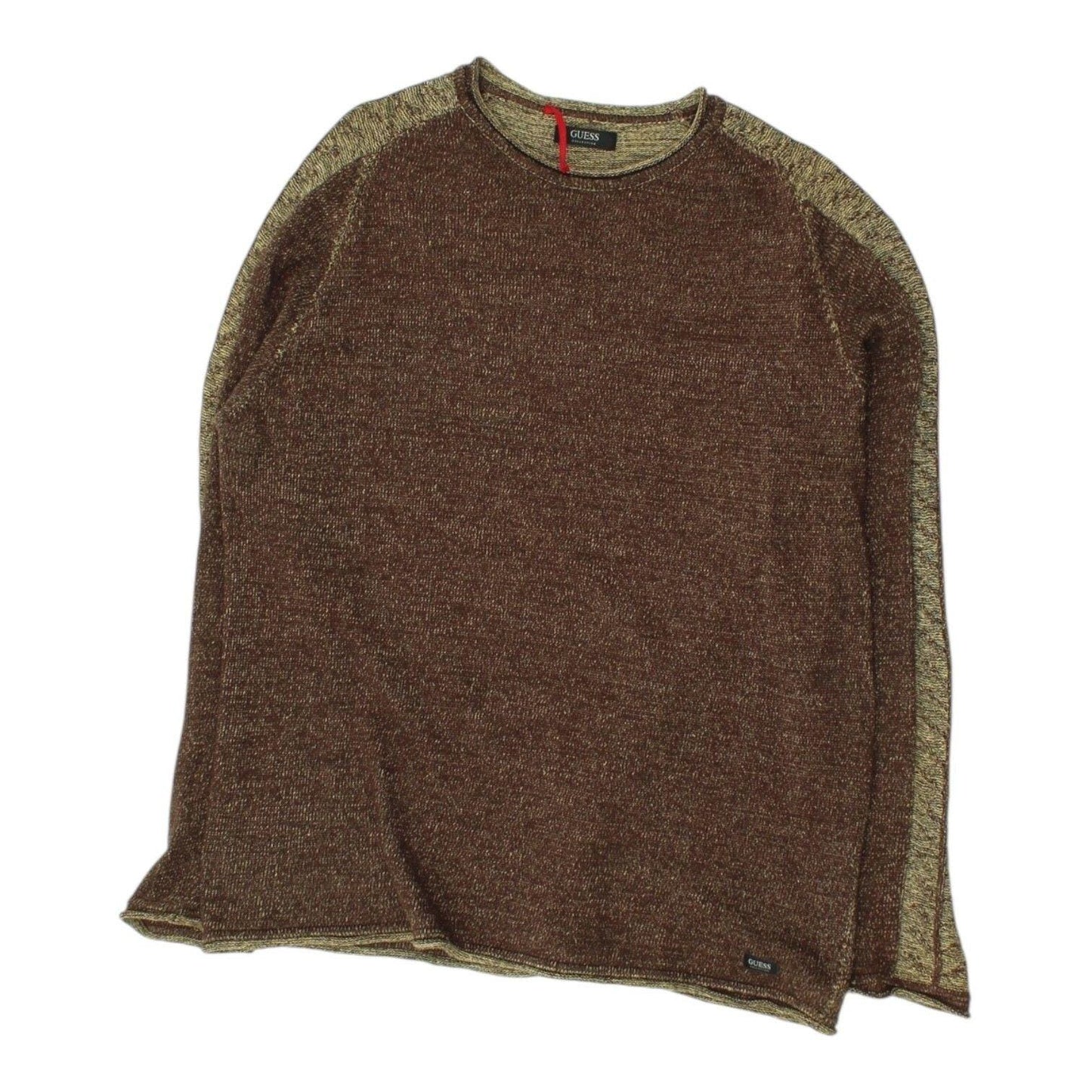 Guess Brown Mens Jumper Vintage Designer Smart Pullover Crew Neck Knit Sweater Graphic Tee – Bold Style · Perfect For Daily Wear