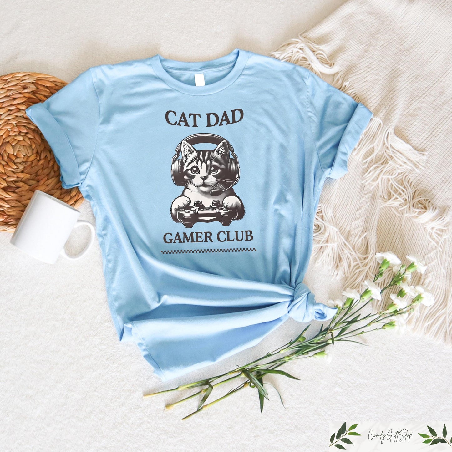 Retro Comfort Cat Dad Gamer Club T shirt Gaming Dad T shirt Video Game Cat Daddy Sweatshirt Gamer Dad Gift Funny Cat Lover Outfit Sweatshirt – Premium Graphic · High-Quality Print