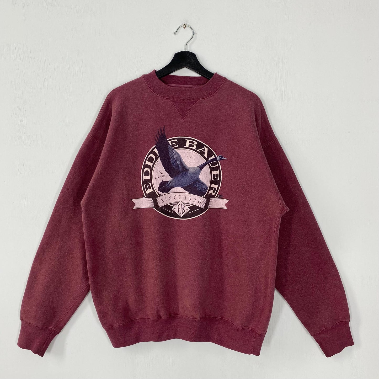 Vintage 90s Eddie Bauer Sweatshirt Eddie Bauer Crewneck Eddie Bauer Sweater Pullover Outdoor Equipment Eddie Bauer Print Logo Red Large Sweatshirt – Aesthetic Look · Perfect For Daily Wear