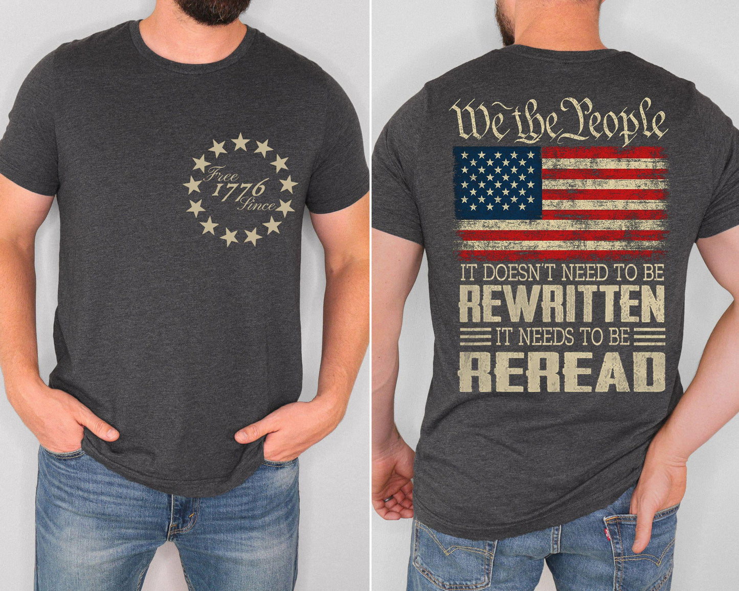 It Doesn39t To Be Rewritten It Needs To Be Reread Shirt 1776 Shirt American History 1776 Vintage USA Flag 1776 We The People T Shirt1776 Graphic Tee – Everyday Comfort · Must-Have Style