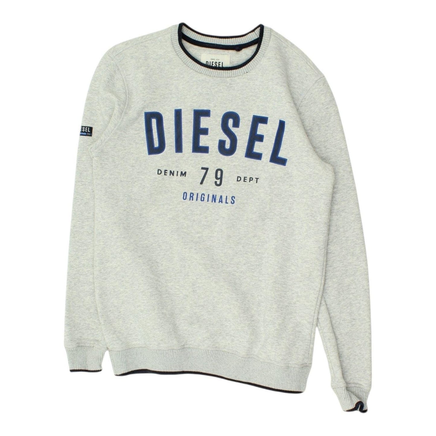 Diesel Mens Grey Sweatshirt Vintage Designer Crew Neck Casual Spellout Logo Sweatshirt – Bold Style · Perfect For Daily Wear