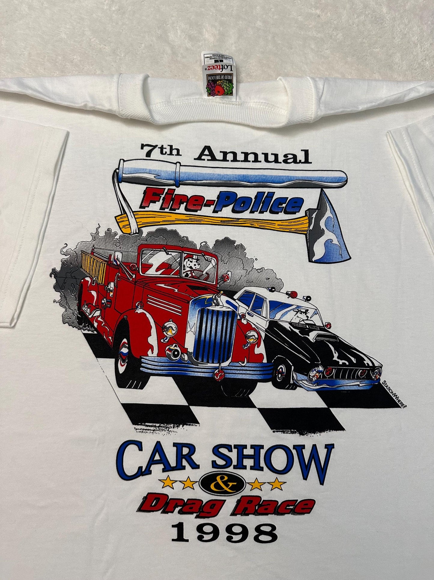 Vintage 1990s 90s Fire Police Drag Race Car Show Event Promo Art T Shirt NEW L Graphic Tee – Cozy Vibes · Top Pick For Any Outfit